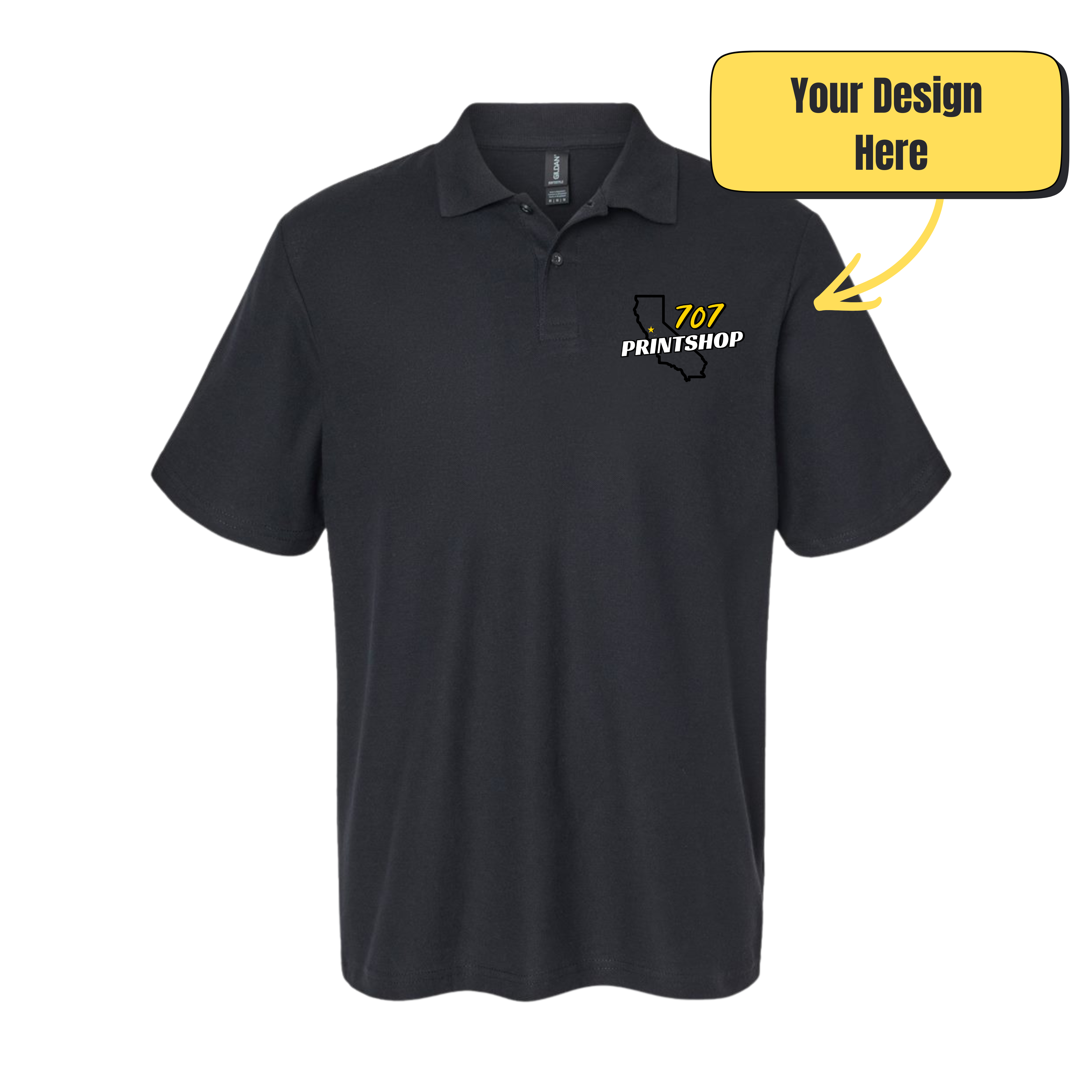 Gildan 100% Cotton Polo - Embroidered Design