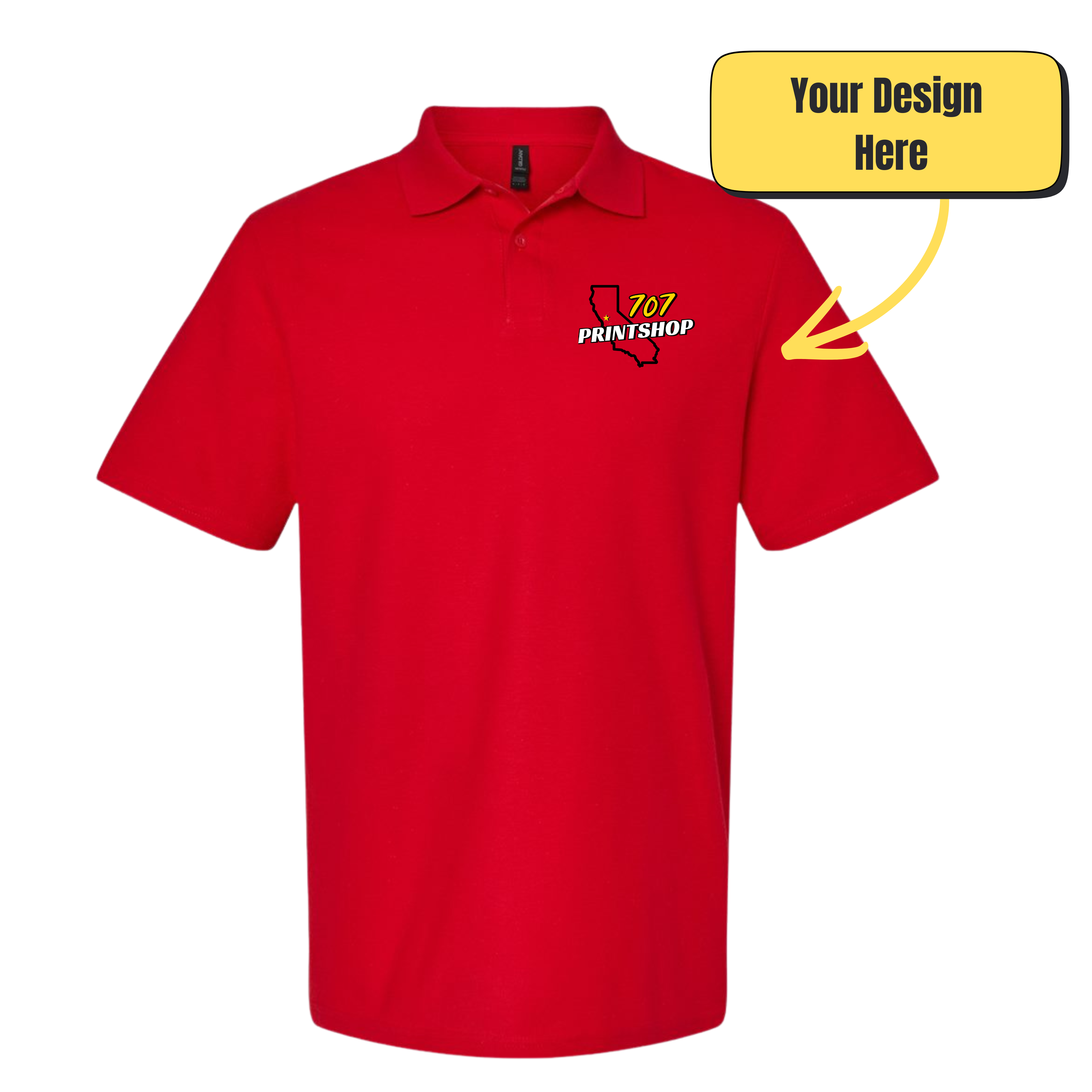 Gildan 100% Cotton Polo - Embroidered Design