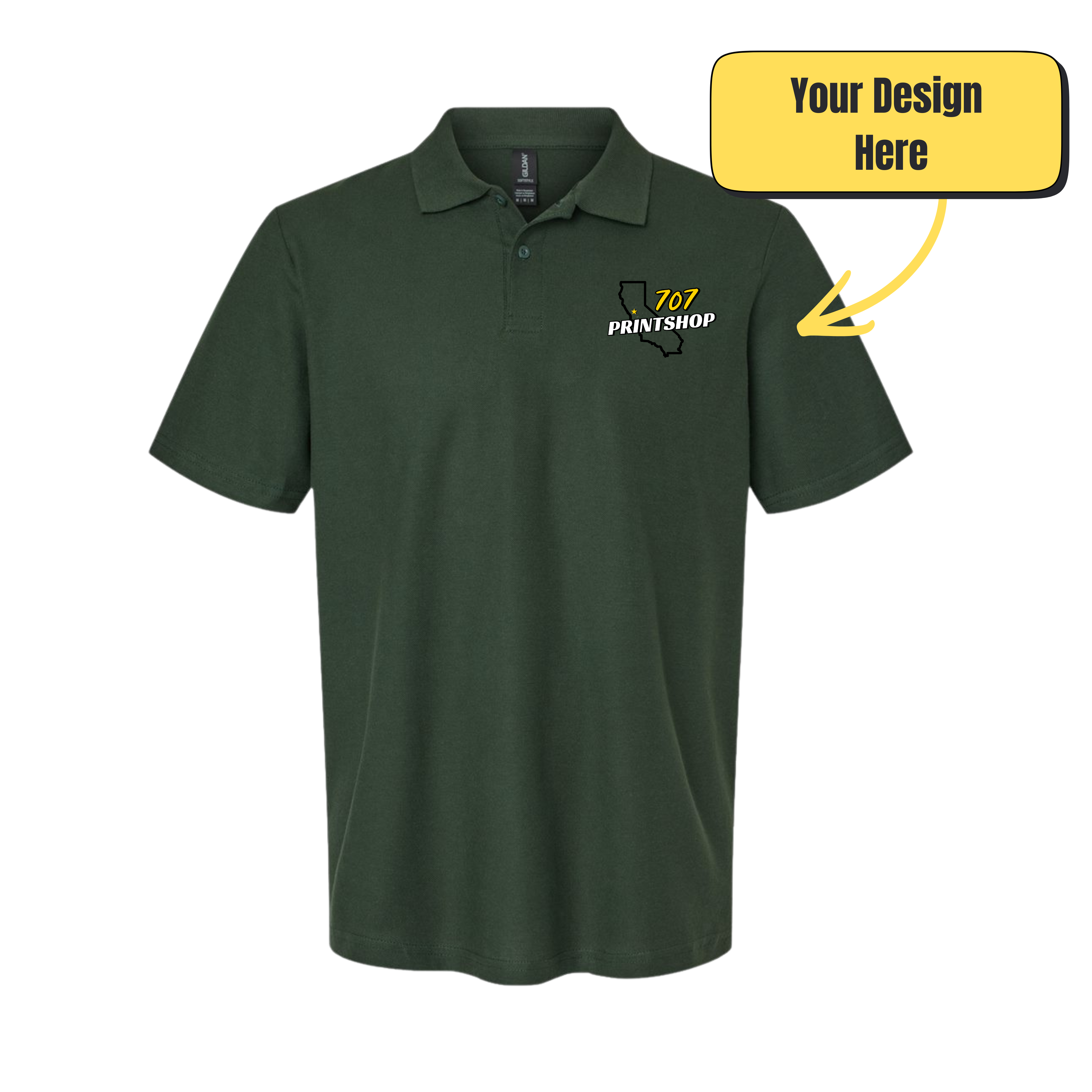 Gildan 100% Cotton Polo - Embroidered Design